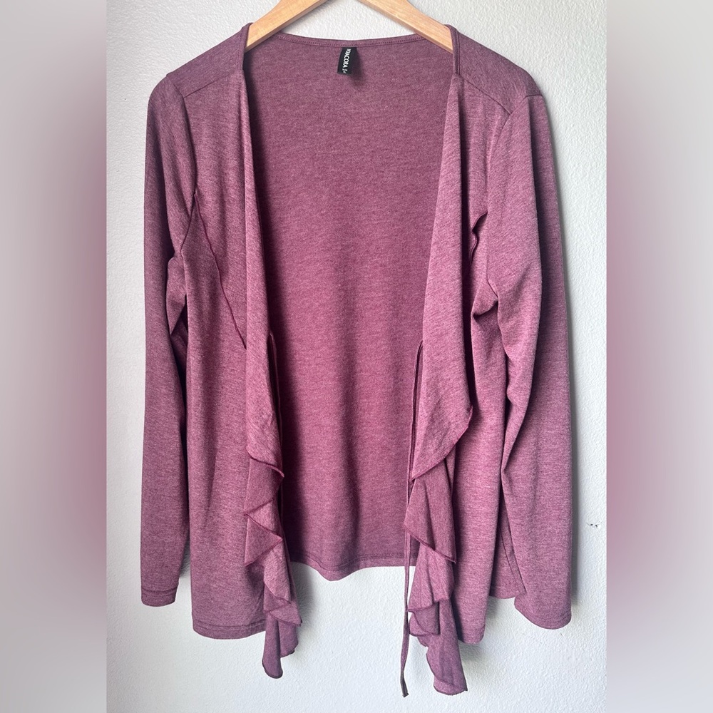 NORACORA Maroon Open Tie Lightweight Cardigan Women’s Size XL